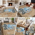 thumbnail image 5 of 5'x7' Area Rugs for Living Room Bedroom, Vintage Octopus Washable Rug Carpet Runner Indoor Outdoor, Brown Nautical Anchor Bubbles Coastal Non Slip Floor Mats Area Rug for Kitchen, Nursery, 5 of 8