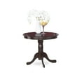thumbnail image 3 of Kitchen Dining Table Set - Wooden Chairs - Cappuccino Finish Table - Linen Seat - Small Round Table, 3 of 5