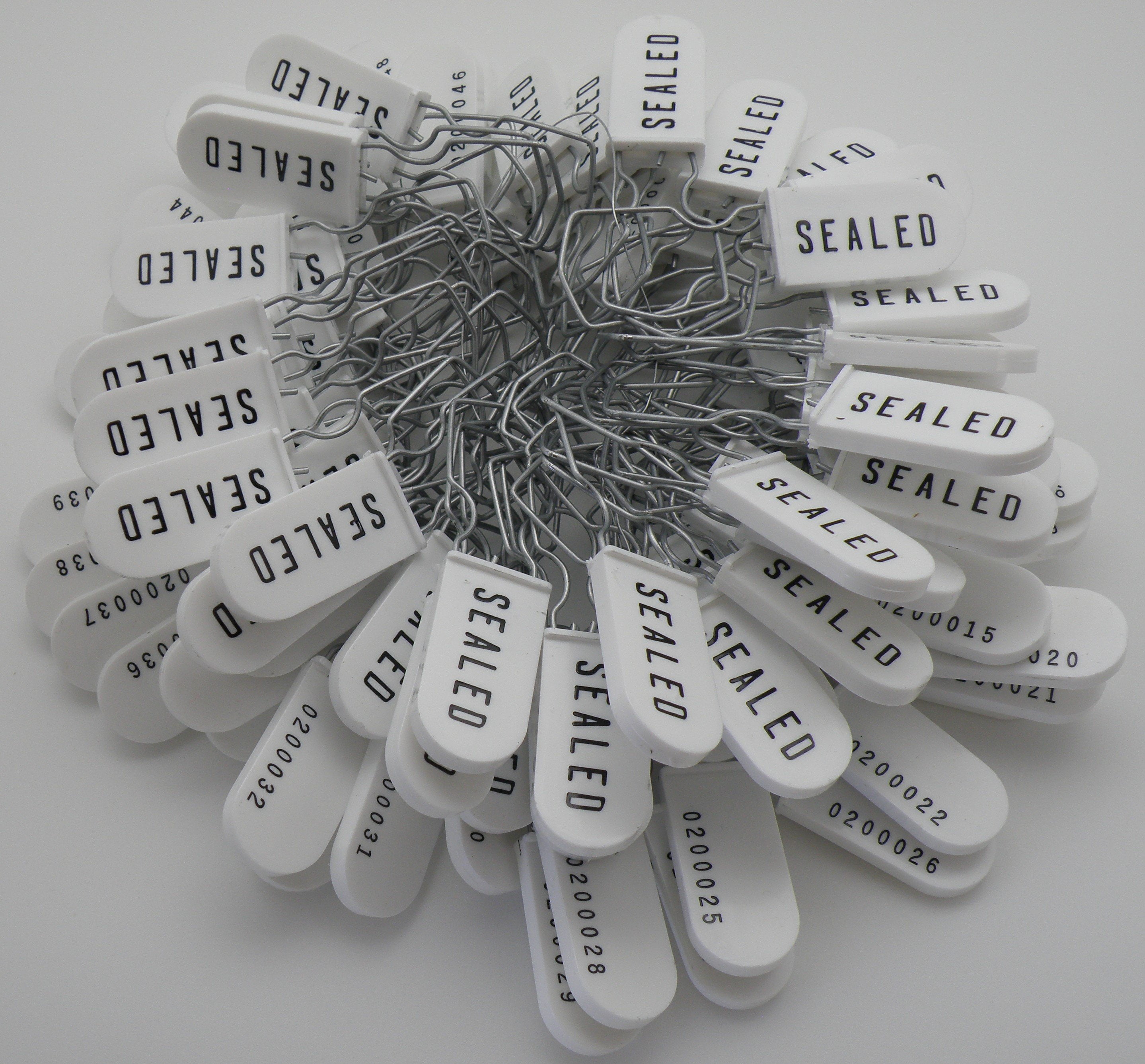 100 White Electric Meter Security Seal Wire Padlock