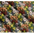 thumbnail image 3 of Soimoi Brown Cotton Voile Fabric Leaves, & Lily Floral Print Sewing Fabric Yard 42 Inch Wide, 3 of 7