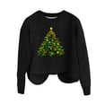 thumbnail image 4 of Funny Christmas Sweaters - Women Sweaters Clearance, Women's Xmas Sweaters Christmas Tree Printed Sweater Crew Neck Long Sleeve Sweaters Pullover Tops, 4 of 4