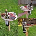 thumbnail image 3 of Portable Wine Table for Outdoor Events Foldable Wooden Wine Rack Table Picnic Placemat Camping Table for Garden Camping, 3 of 8
