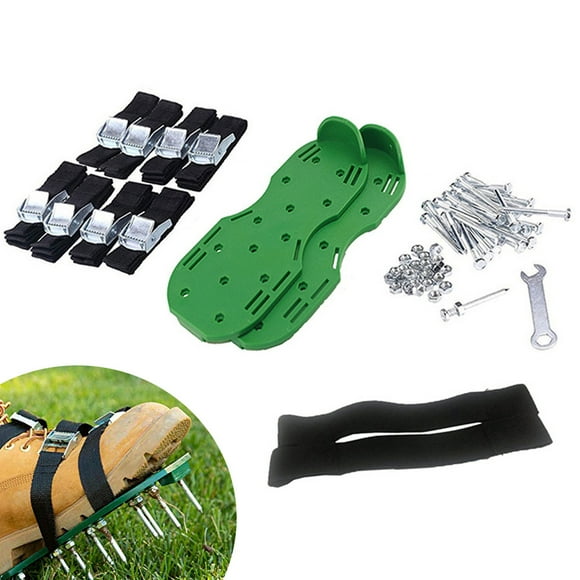 Amdohai Lawn Aerator Shoes 2 Adjustable Straps Heavy Duty Spiked Sandals Shoes with Metal Buckles Fits All Spikes Shoes, Grass Aerating Spike Sandals for Aerating Lawn Soil Yard Grass