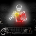 thumbnail image 2 of C-CRAFT Skeleton Book Coffee Neon Led Light Up 25 inch for Coffee Book Shop Wall Decor, 2 of 5
