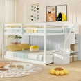 thumbnail image 2 of Costway Full Over Full Low Bunk Bed with Storage Stairs with Full-length Guardrails, 2 of 10
