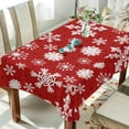 thumbnail image 4 of Coolnut Christmas Snowflake Tablecloth, Waterproof Washable Polyester Square Table Cover, Durable Tablecloth for Kitchen Dining Table Party Decor, 60"X 120", 4 of 7