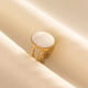 thumbnail image 4 of Anillos abiertos de esmalte blanco de color dorado bohemio, anillo de dedo ajustable de acero inoxidable irregular de lujo para mujer, regalos de joyería con abalorios, 4 of 5