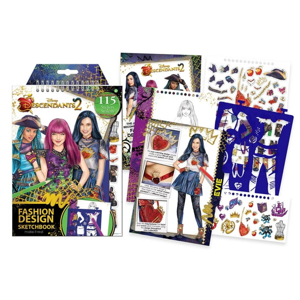 Disney Descendants 2, Fashion Design Sketchbook, Kids Design Kit