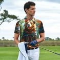 thumbnail image 3 of Pofeuu Maple Meditating Bear Print Men's Loose Fit Midweight Short-Sleeve Pocket Polo-Medium, 3 of 6