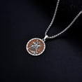 thumbnail image 3 of Dorunmo St George Wooden Necklace for Men 925 Sterling Silver Saint George and Dragon Pendant Patron Saint Medal Christmas Jewelry Gifts, 3 of 6