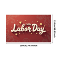 thumbnail image 3 of Decorative Stars Happy Labor Day Banner Red Background Holiday Decoration for Indoor Event Office Party, 3 of 8