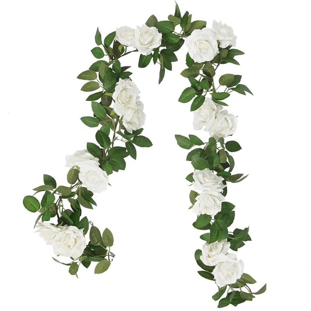 Ciaoed Artificial Rose Garlands, 2 m Flower Garland, Artificial Silk Flowers, Artificial Rose