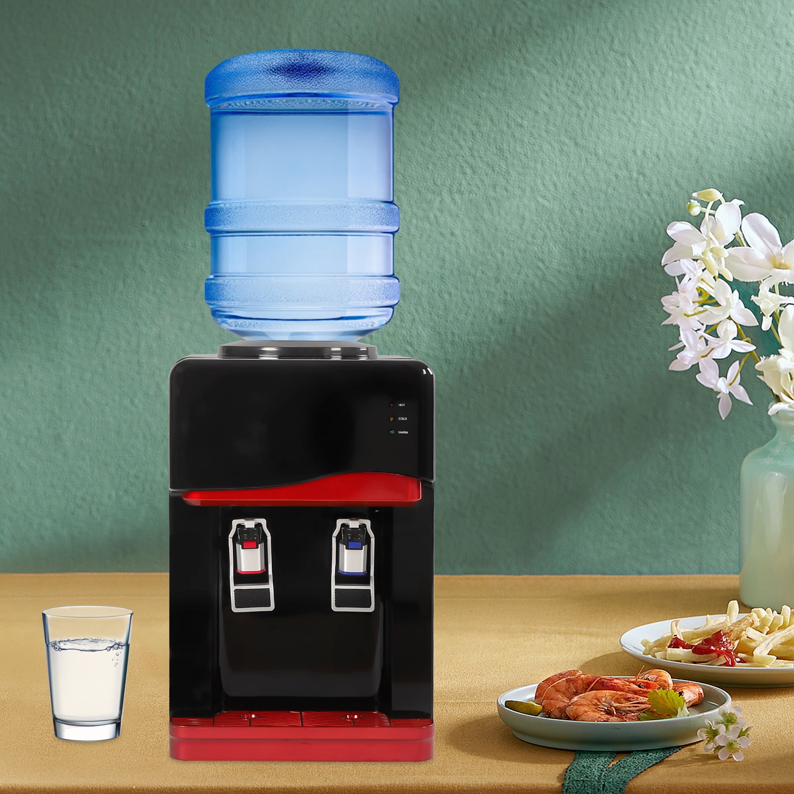 ZhdnBhnos 75W 5 Gallons Desktop Water Cooler Dispenser Countertop Top