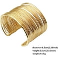 thumbnail image 2 of Gold Plated Long Hollow Layered Multicyclic Wire Wrap Cuff Bracelets Punk Geometric Wide Refacing Polish Glossy Open Adjustable Wrist Bangle for Women Girls Cool Jewelry, 2 of 7