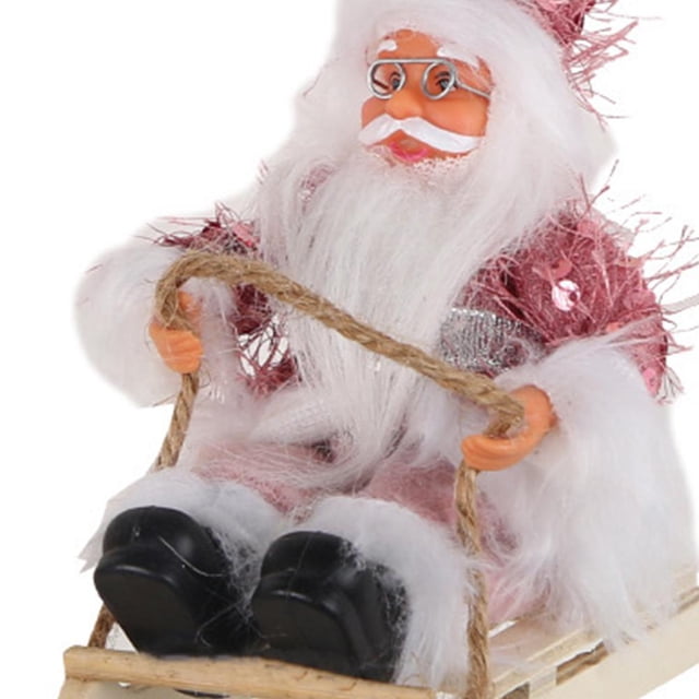 5uds. Adorno de árbol de Navidad con muñeco de Papá Noel para Navidad, oficina en casa (rosa)
