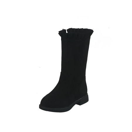 

Gomelly Girls Toddler Snow Boots Slip Resistant Outdoor Kids Winter Shoes Black 11C