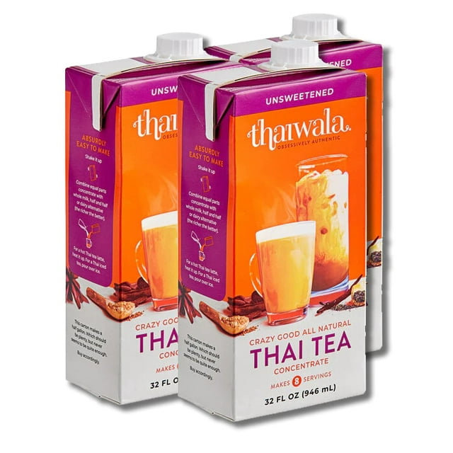 Thaiwala Unsweetened Thai Tea Concentrate All Natural 32 FL oz, 3