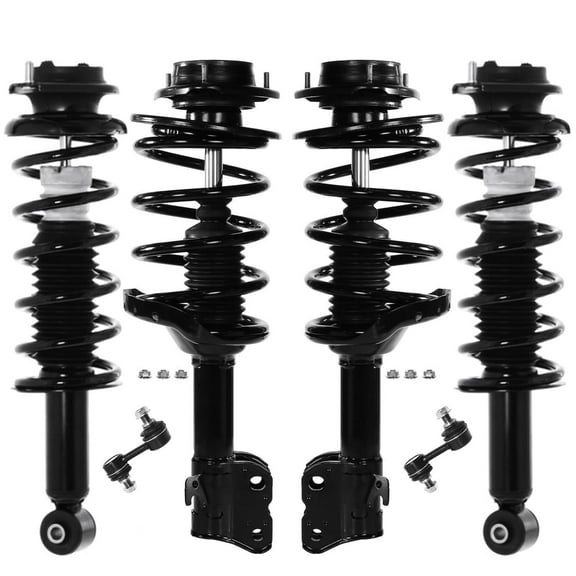 Detroit Axle - 6pc Struts Sway Bars for 2010 2011 2012 Subaru Legacy, 4 Front Rear Struts with Coil Springs 2 Front Sway Bar End Links Replacement Suspension Kit