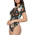 thumbnail image 3 of Picia Rabbit Is Eating Carrots Womens One Piece Swimsuits Modest Tummy Control Bathing Suits Lace Up Slimming Swim Suit-Large, 3 of 9