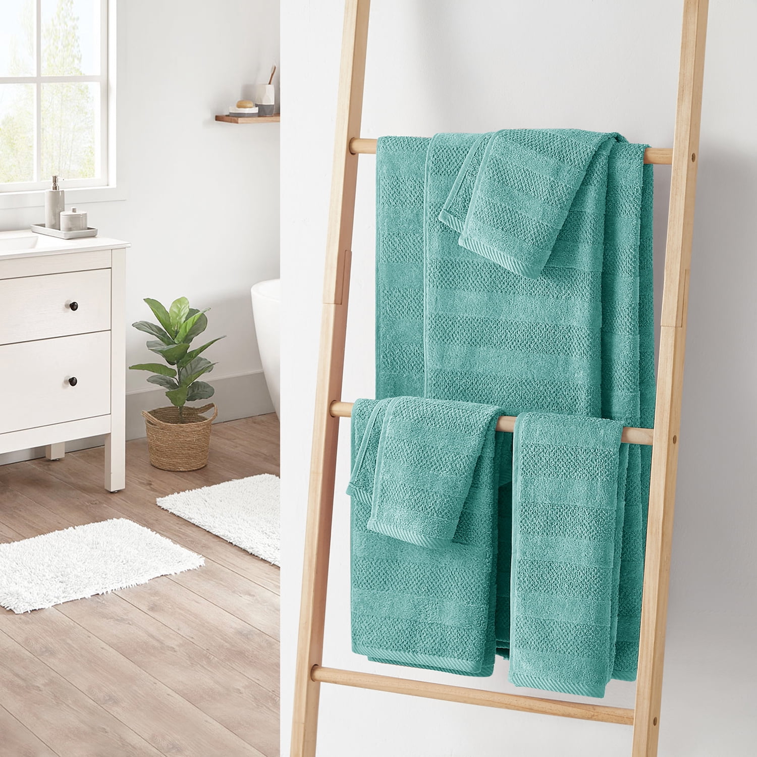 Cannon Shear Bliss Quick Dry 100% Cotton 6-Piece Towel Set for Adults (Canyon)