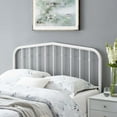thumbnail image 2 of Headboard, Queen Size, Metal, White, Modern Contemporary Urban Design, Bedroom Master Guest Suite, 2 of 7