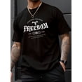 thumbnail image 1 of Men's Freedom Pigeon Print Tee Shirt, Tees For Men, Casual Short Sleeve T-shirt For Summer, 1 of 5