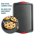 thumbnail image 4 of LammaLoe Baking Pans Carbon Steel, Non Stick Cookie Sheet Set with Silicone Handle, Baking Sheet, 3 Piece, Black, 4 of 7