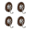 thumbnail image 1 of Adhesive Wall Hooks No Punching Multipurpose Jewelry and Towel Hanger Rack 4 Pack for Bathroom, Dorm, Kitchen, 1 of 8