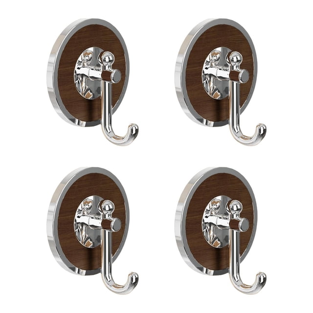 Adhesive Wall Hooks No Punching Multipurpose Jewelry and Towel Hanger Rack 4 Pack for Bathroom, Dorm, Kitchen