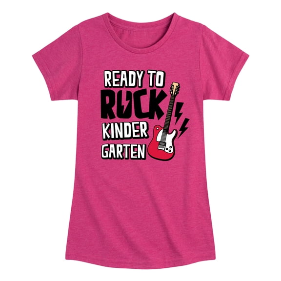 Instant Message - Ready To Rock Kindergarten - Toddler & Youth Girls Short Sleeve Graphic T-Shirt