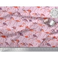 thumbnail image 3 of Soimoi Satin Silk Fabric Flamingo Bird Print Fabric by The Yard 42 Inch Wide, 3 of 3
