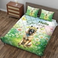 thumbnail image 3 of Belgian Malinois Hello Spring Time Flower Floral Nature Quilt Bedding Set Sheepdog Dog Lover Gifts 1 Blanket Bed Cover 2 Pillowcases - 02031, 3 of 5