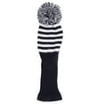 thumbnail image 1 of Fundas tejidas para cabezas de Golf, hilo de lana suave, fundas para palos de Golf, rayas blancas y azules de zafiro, 1 of 5