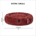 thumbnail image 6 of NICOLE MILLER NEW YORK PET Ellie Fuzzy Solid Donut Pet Bed, Plush, Cozy & Calming, Water Repellent, Non-Slip Bottom, 100% Machine Washable, Burgundy Rose, X-Small 19"x19"x7" Round, 6 of 13