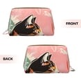 thumbnail image 3 of Picia Colorful Cat With Flowers Print Leather Makeup Bag Make Up Bag Travel Toiletry Bag for Her Girlfriend Teacher Teen Girl Gifts, 3 of 8
