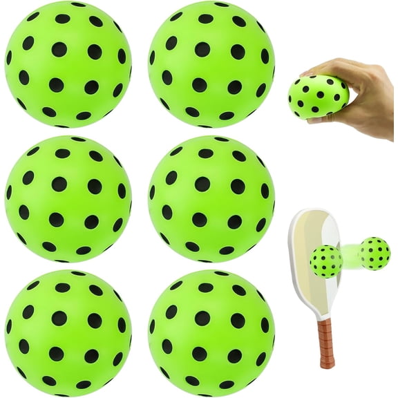 TPBSITNS 6 Pcs Silent Pickleball Balls, Soft Foam Balls for Indoor and Outdoor Practice, Low-Noise and Durable, Pickle Ball for Beginners Adult Outdoor Training