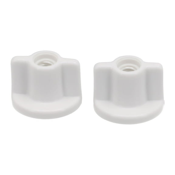 LITTLE HOME Toilet Seat Bottom Nut Replacement 2-Pack White Plastic 6MM Screw Back Nut Lid Fixed Parts Bathroom Accessory for Home Improvement Plumbing Fixtures