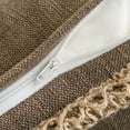 thumbnail image 3 of Decorative Throw Pillow Set, Linen Trimmed Farmhouse & Soft Corduroy Striped Velvet Series Bundle, for Sofa Couch Bedroom, Dark Coffee & Black, 18" x 18", 3 of 8