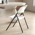 thumbnail image 3 of Silla plegable Nazhura de plástico con límite de peso de 650 kg, paquete de 4 unidades, color blanco, 3 of 7