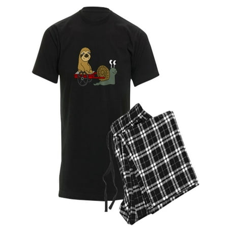 

CafePress - Snail Pulling Wagon With Sloth - Men s Dark Pajamas