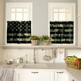 thumbnail image 2 of Kitchen Curtain 24 Inch Length, Green Camouflage American Flag, Small Short Cafe Tiers Curtains Drape, 2 Panels Window Treatment Rod Pocket Drapery Curtains 27.5x24, 2 of 5