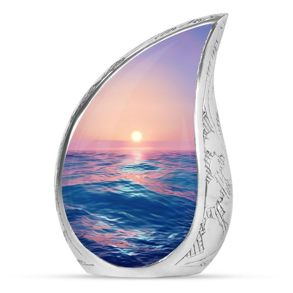 Sunrise Ocean Waves Small Keepsake Urns For Human Ashes Adult Male & Female - Decorative Urn For Adult Mom - Memorial Ashes Cremation - 3 Inch 1 Pcs