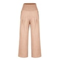 thumbnail image 5 of Patlollav Womens Cotton Linen Loose Wide Leg Pants High Waist Straight Pants Casual Pants Long Pants, 5 of 6