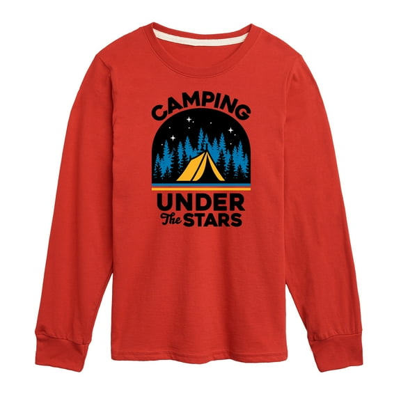 Instant Message - Camping Under The Stars - Toddler & Youth Long Sleeve Graphic T-Shirt