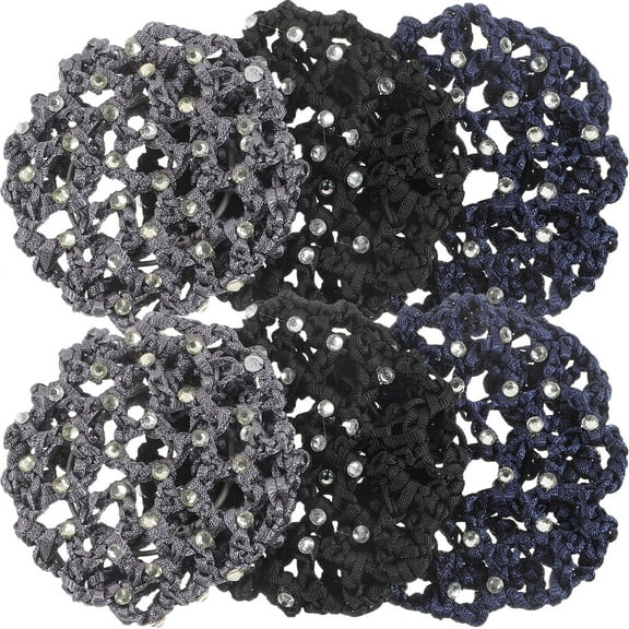 HONMEET 6Pcs Rhinestone Bun Cover for Women Hair Accessories and Decor