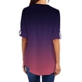thumbnail image 4 of CHUANK Chemises d'Été pour Femmes à Fermeture Éclair Tunique Décontractée Col en V Blouse à Manches Roulables Hauts T-Shirt Hauts Grande Taille pour Dames Automne Hiver Tunique Ample Décontractée Blouse Rouge TTG, 4 of 5