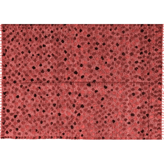 Ahgly Company Machine Washable Indoor Rectangle Oriental Red Modern Area Rugs, 5' x 8'