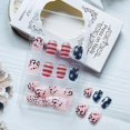 thumbnail image 4 of 4th of July Press on Nails Short Square Independence Day Fake Nails with Glitter, 4 of 5
