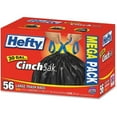 thumbnail image 2 of Hefty Cinch Sak Tall Kitchen &amp; Trash Bags, 30 Gal, 1.1m, 30x33, Black, 4 Boxes/Carton, 2 of 3