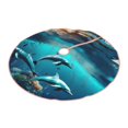 thumbnail image 2 of Bingfone Christmas Tree Skirt Mat Christmas Decoration Interior 30" -Hawaiian Ship Dolphin, 2 of 6